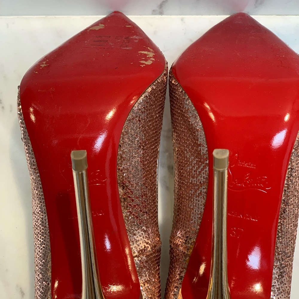 Christian Louboutin slightly used 1x rose gold heels. - Picture 13 of 13